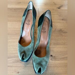 Golden Goose Green Suede Heels